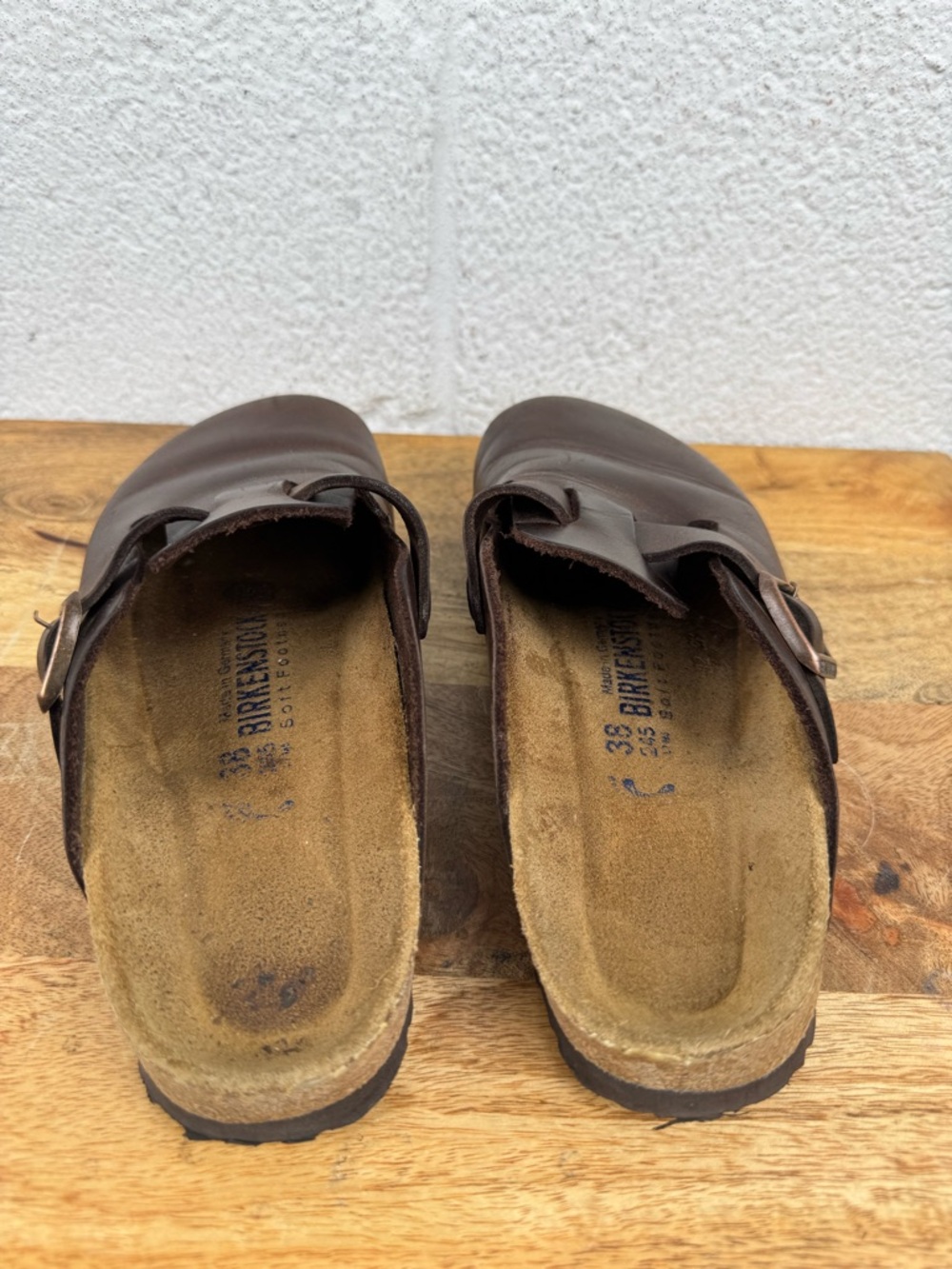 Birkenstock Boston Leather Clogs Brown Size 38 / US 7-7.5 - Picture 3 of 10